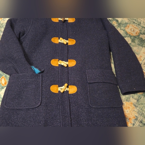 Mini Boden Purple Wool Blend Duffle Coat - Picture 4 of 11